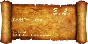 Boér Liza névjegykártya